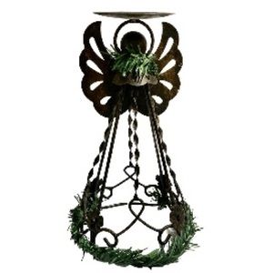 ANGEL Holiday Candle Metal Stand Holder Black Bronze finish 9.5 x 5.2 inches
